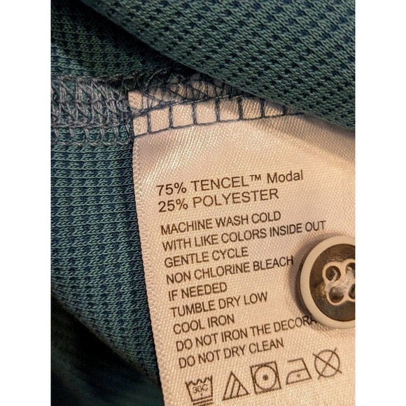 Tommy Bahama Polo Shirt Mens 2XL blue-green Casual Short Sleeve modal polyester - Picture 5 of 5